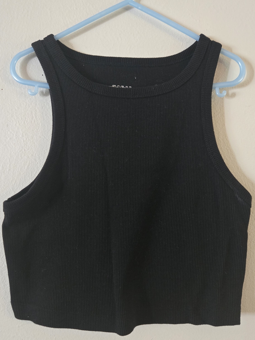 wild fable Black Ribbed Crop Tank
